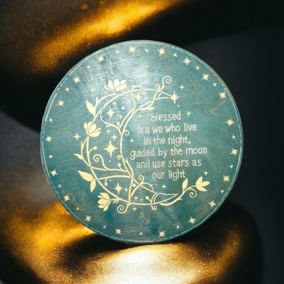 Handpainted Moon and Stars Wood Sign - Picture 2 of 5